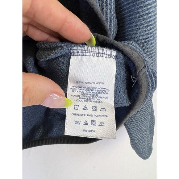 VTG Lands End Mens Thermal Henley Shirt Large Blue Casual Everyday Stretch - Picture 6 of 7